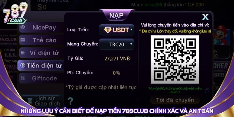 Những lưu ý cần biết để nạp tiền 789Club chính xác và an toàn