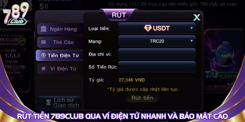 Thực hiện rút tiền qua ví điện tử nhanh và bảo mật